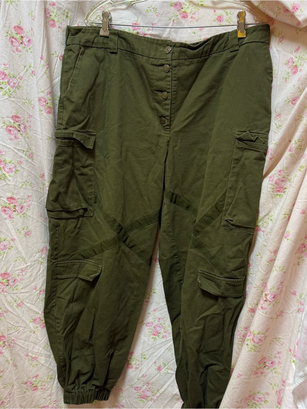 Fashion Nova Olive Green Cargo Jogger Pants